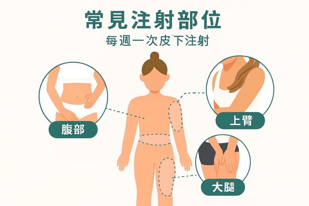 週纖達常見注射部位