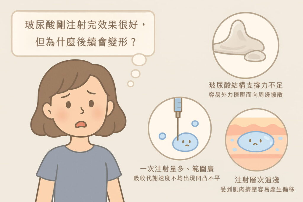 打完玻尿酸後變形的原因