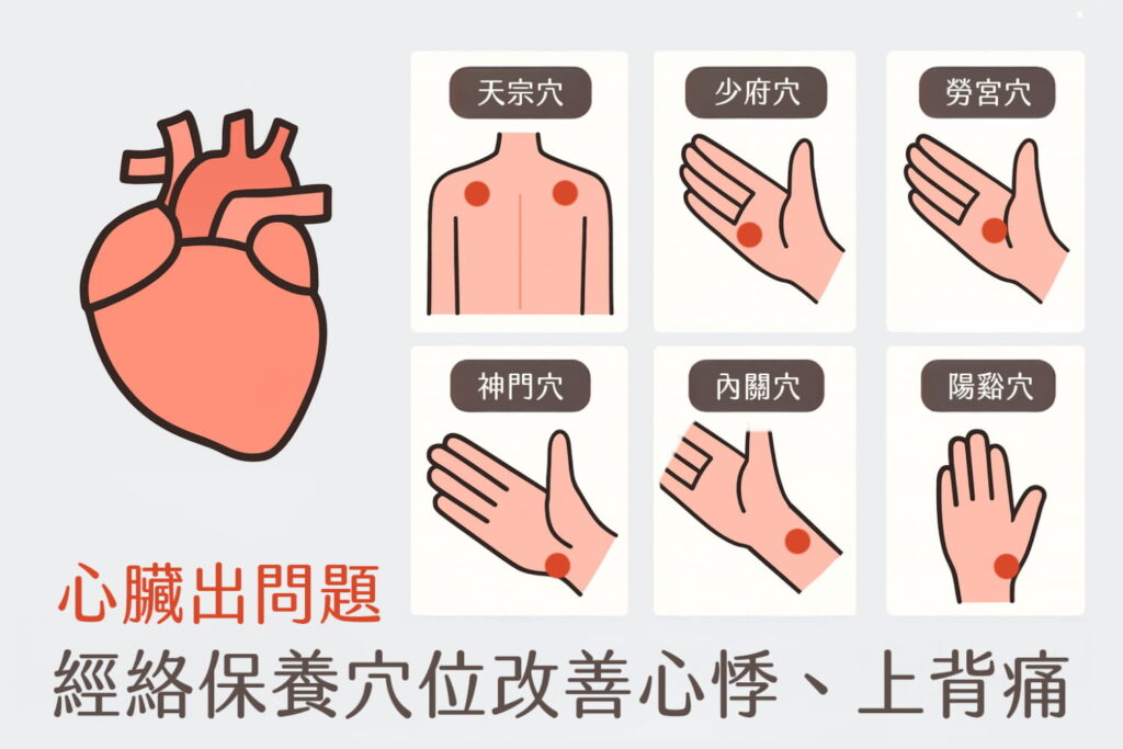 心臟出問題經絡保養穴位改善心悸、上背痛